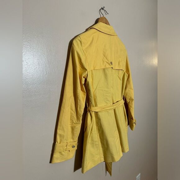 Yellow Charter Club Belted Trench Size S EUC - Picture 5 of 6